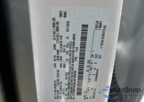 2020 Ford F150 Supercrew из США, поврежденный, VIN 1FTEW1E59LKF26439